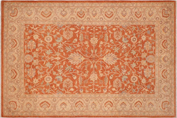 handmade Traditional Kafkaz Chobi Ziegler Rust Beige Hand Knotted RECTANGLE 100% WOOL area rug 6 x 9